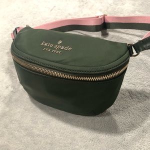 Kate Spade Watson Lane Varsity Stripe Betty Mini Bag Green Pink Belt Bag